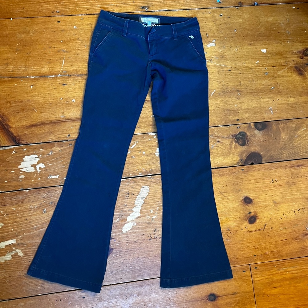 Vintage A and F low rise stretch flares.